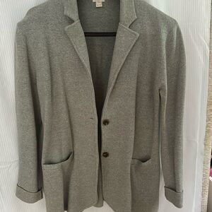 J. crew cotton knit blazer grey.  Large